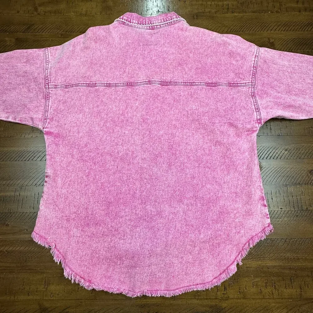 Celebrity Pink Women's Button Up Jeans Shirt Collared Long Sleeves Size M - Picture 6 of 16